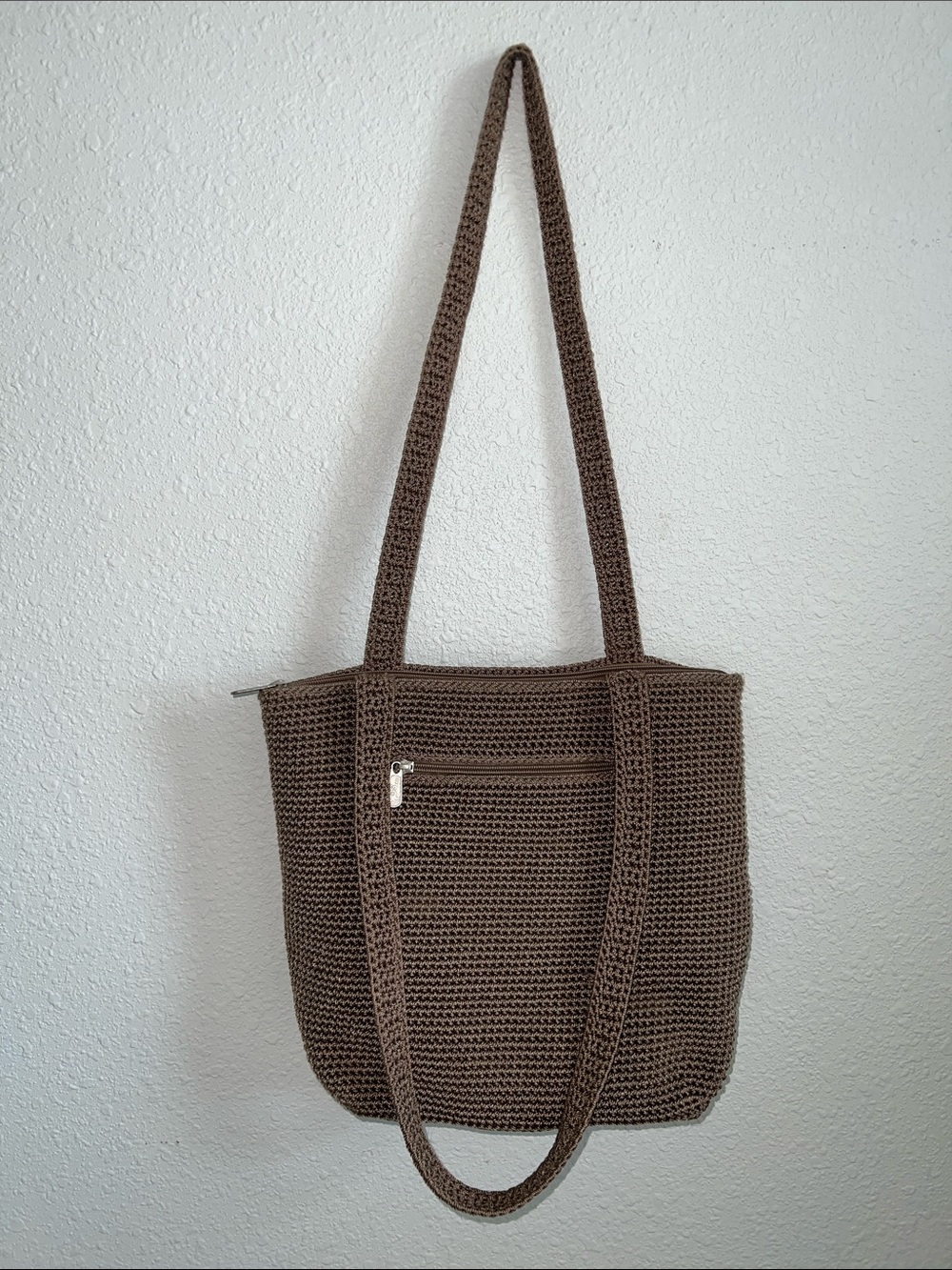 The Sak Woven Crochet Knit Shoulder Bag/ Handbag with matching key fob